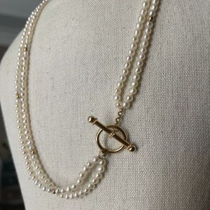 Fresh water pearl & gold necklace